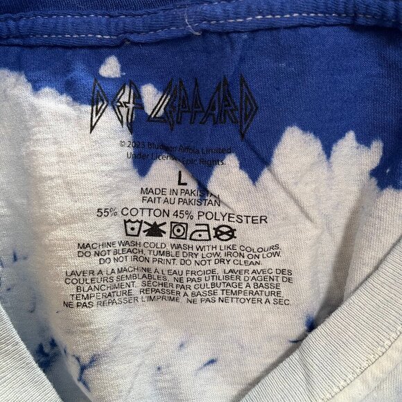 Def Leppard 1987 Animal Bleach Dye Cotton Blend Retro Shirt Size Large - NEW - Picture 3 of 4